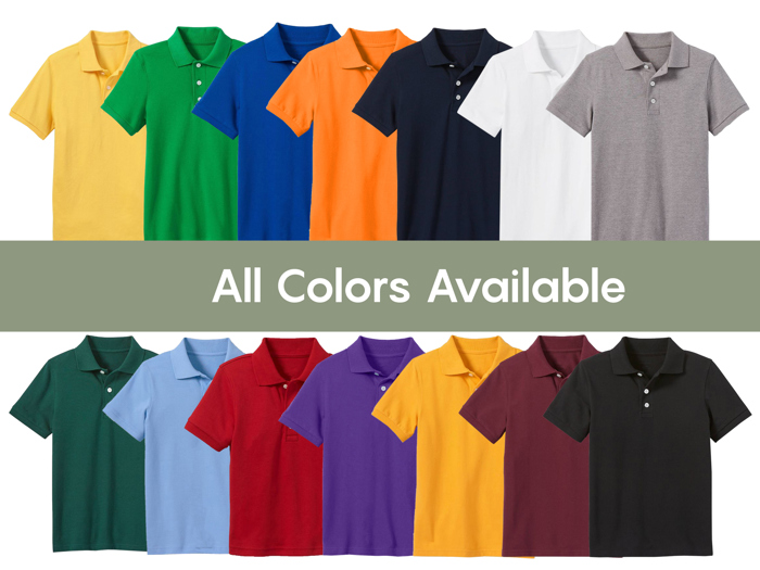 10-Pack School Uniform Tagless Polo Tshirt for Little Boys & Big Boys